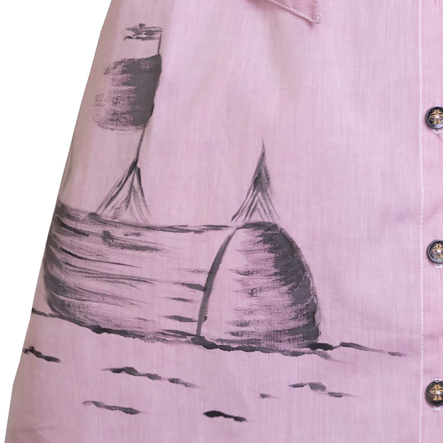 Hand-Painted Pink Safari Dress for Girls Limited Edition, GOTS