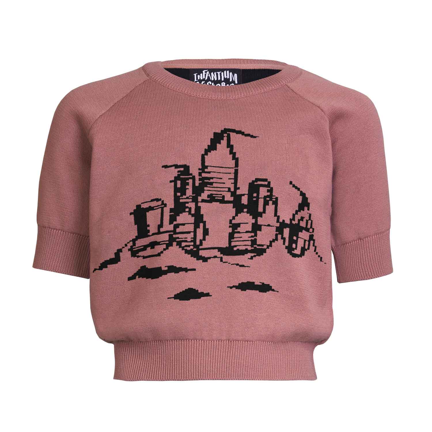 Pink Knit Top with Beach Castle for Kids