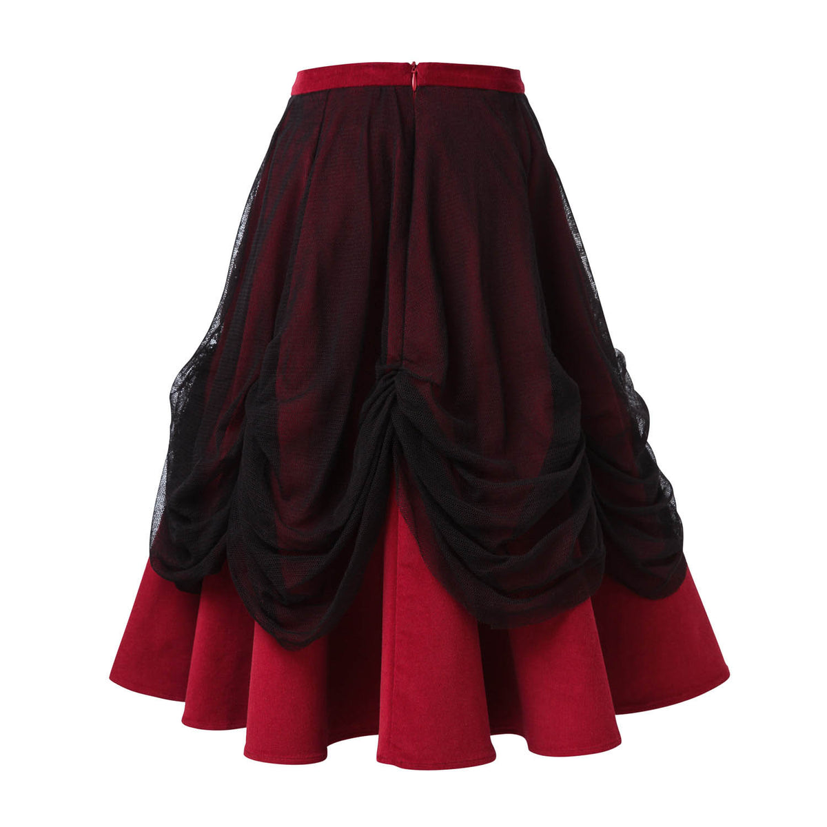 Red Corduroy Skirt with Tulle – view 3 – Infantium Victoria