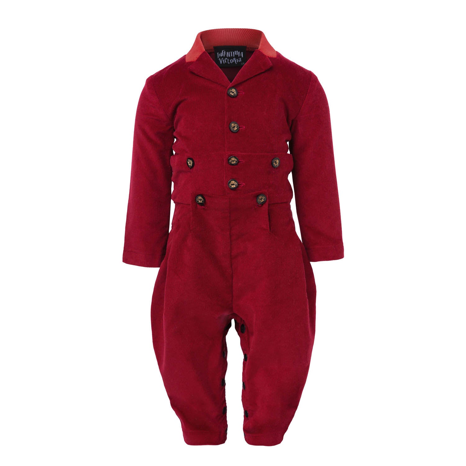 Red Corduroy Baby Romper
