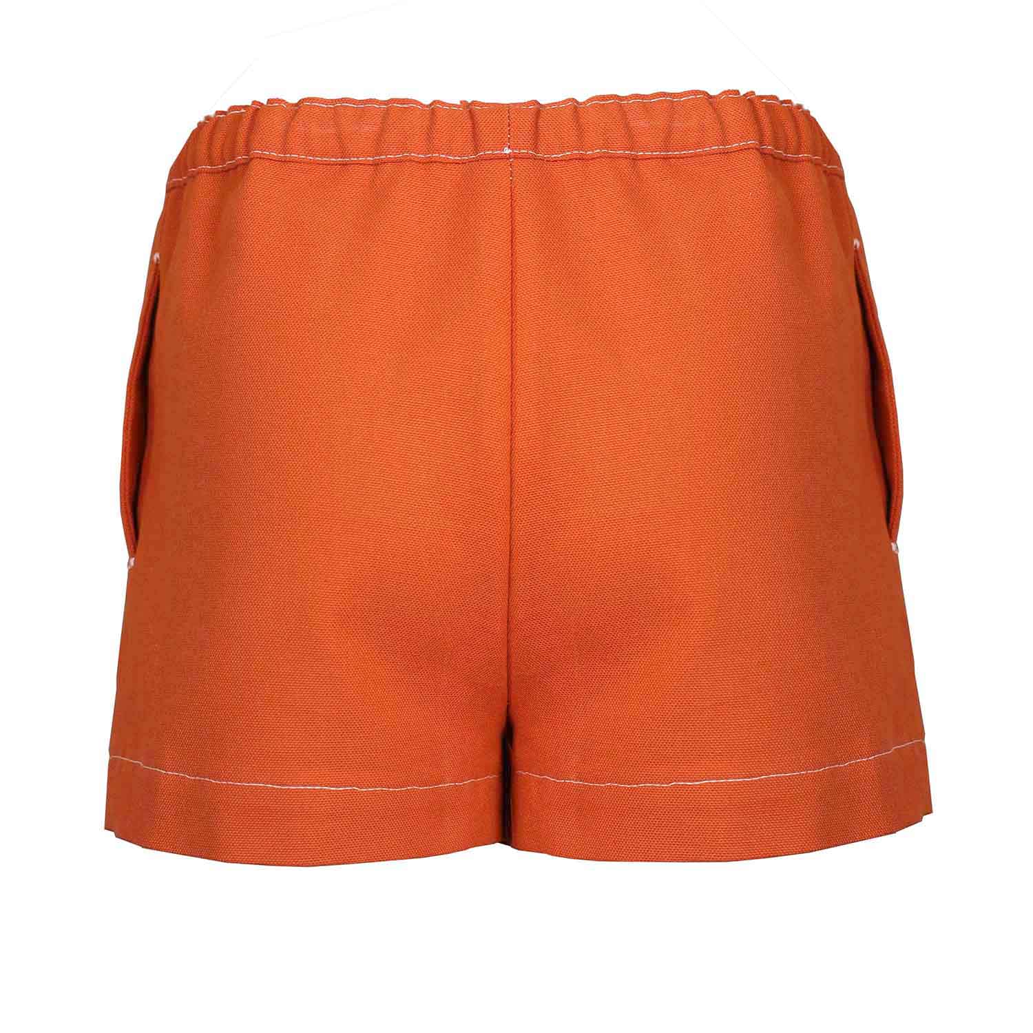 Terracotta Canvas Mini Shorts for Kids