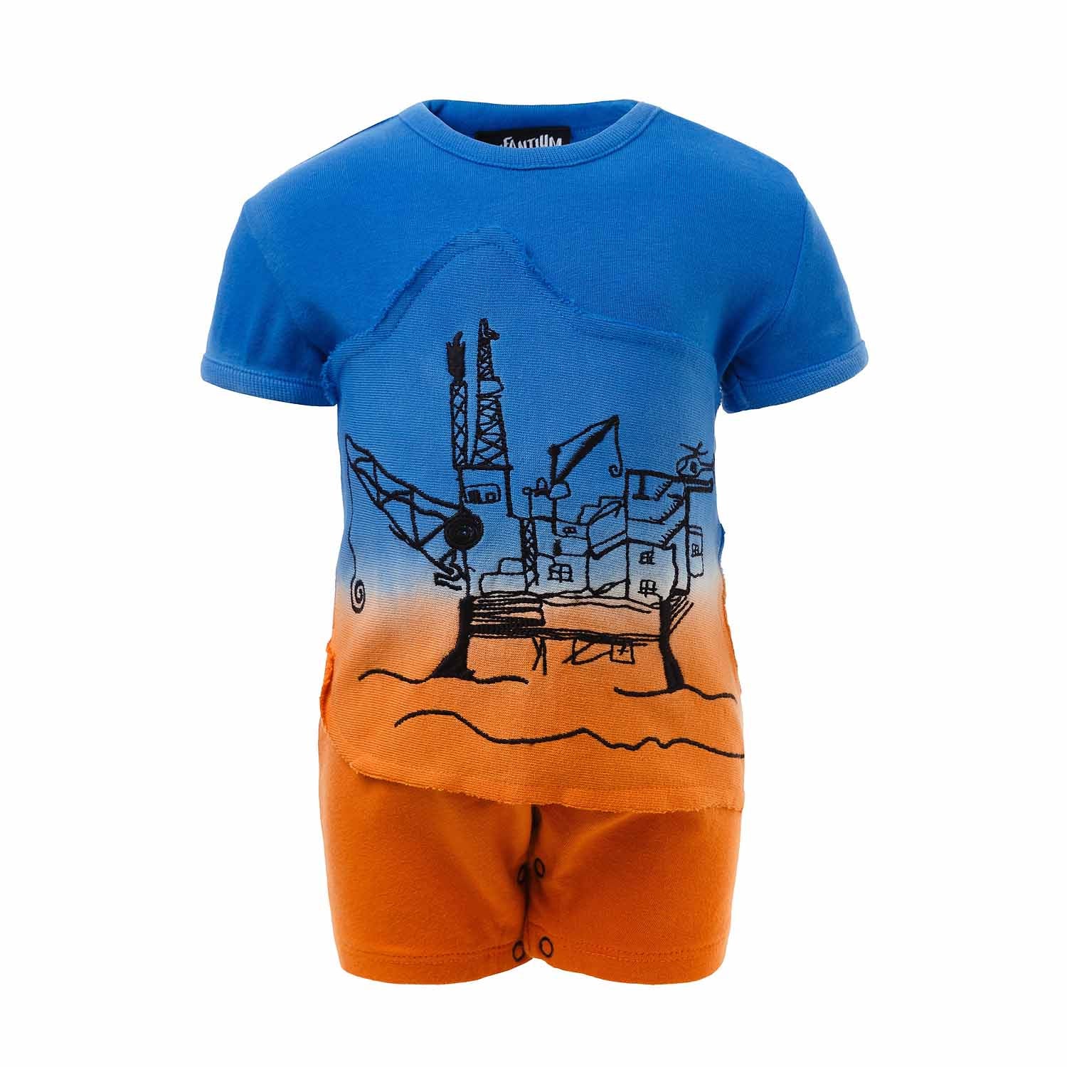 Dip Dye baby onesie met booreiland