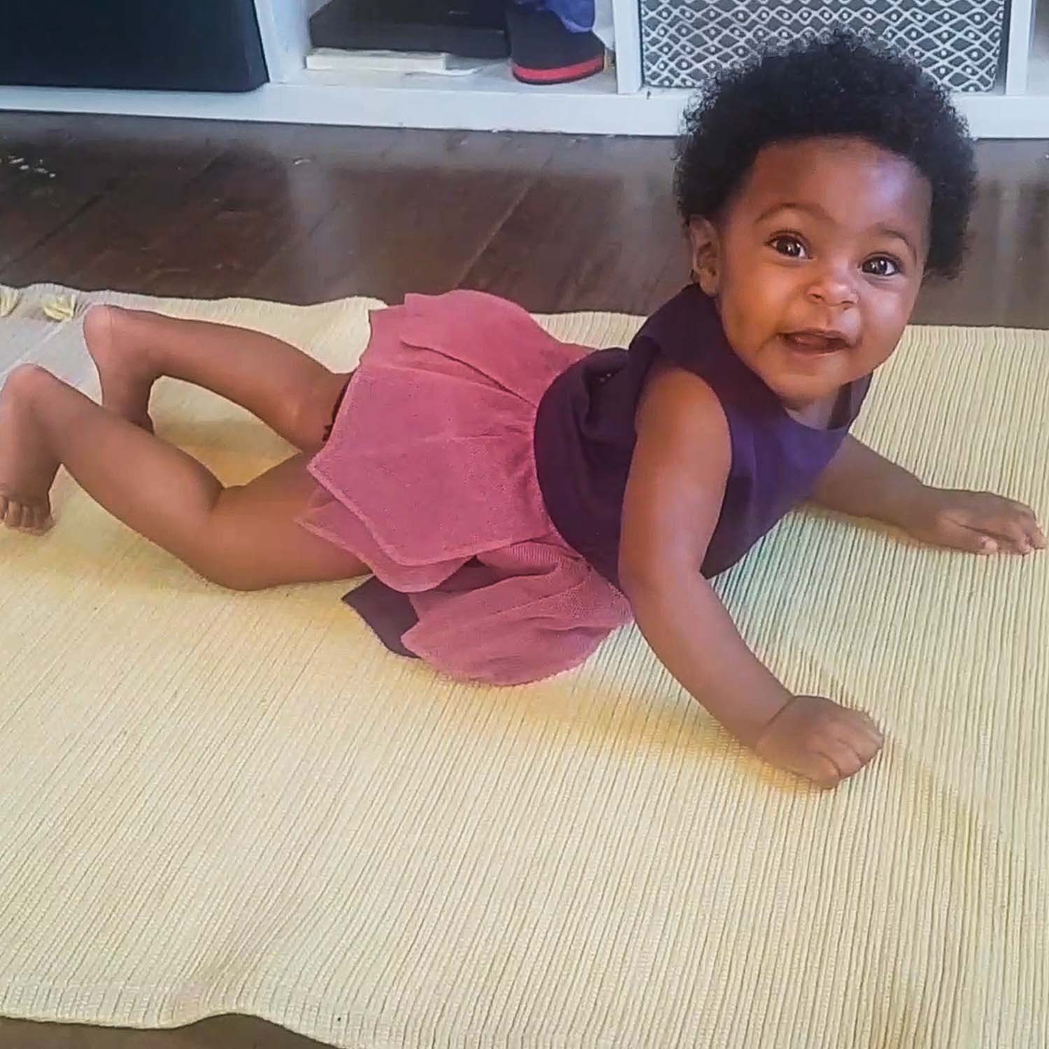 Purple Baby Dress with Flower Petals