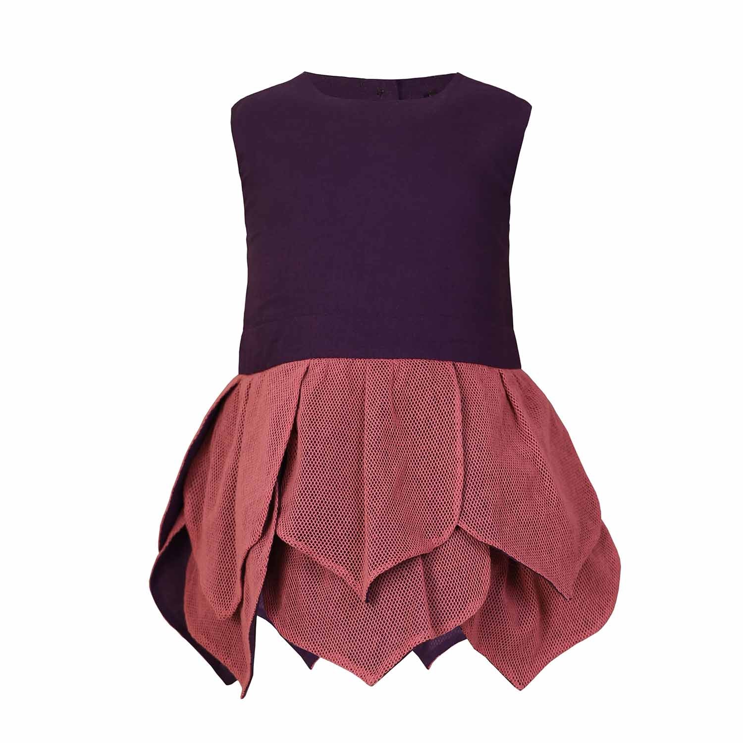 Purple Baby Dress with Flower Petals