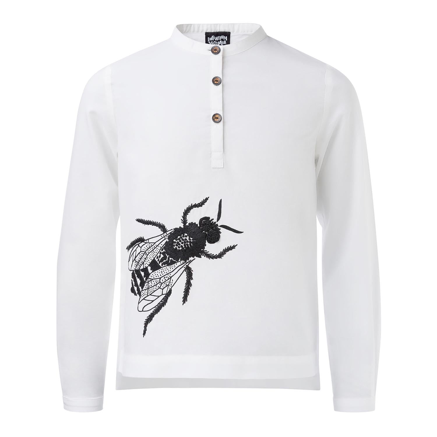Tunic with Bee Hand Embroidery