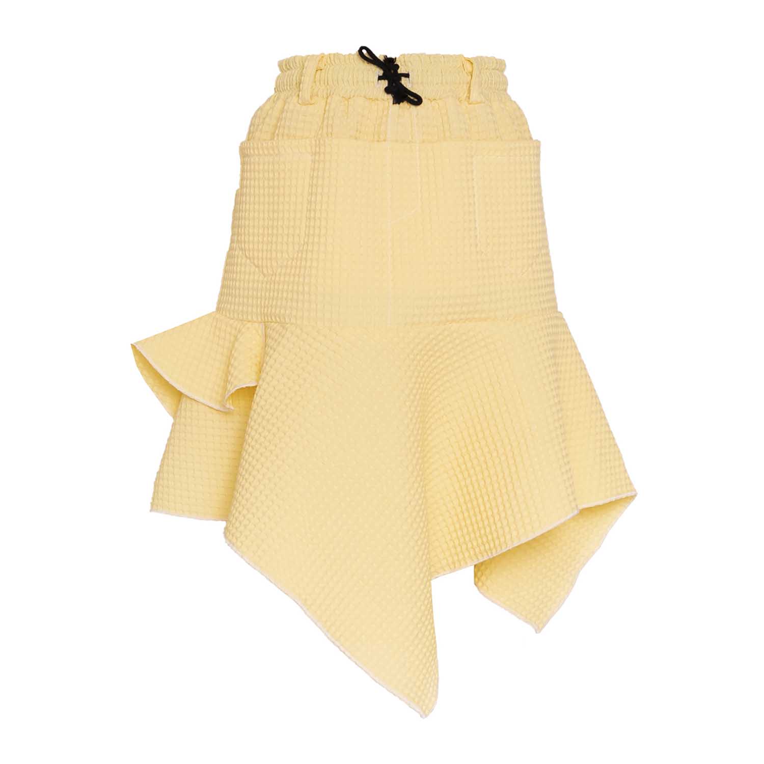 Yellow Waffle Girls Midi Skirt