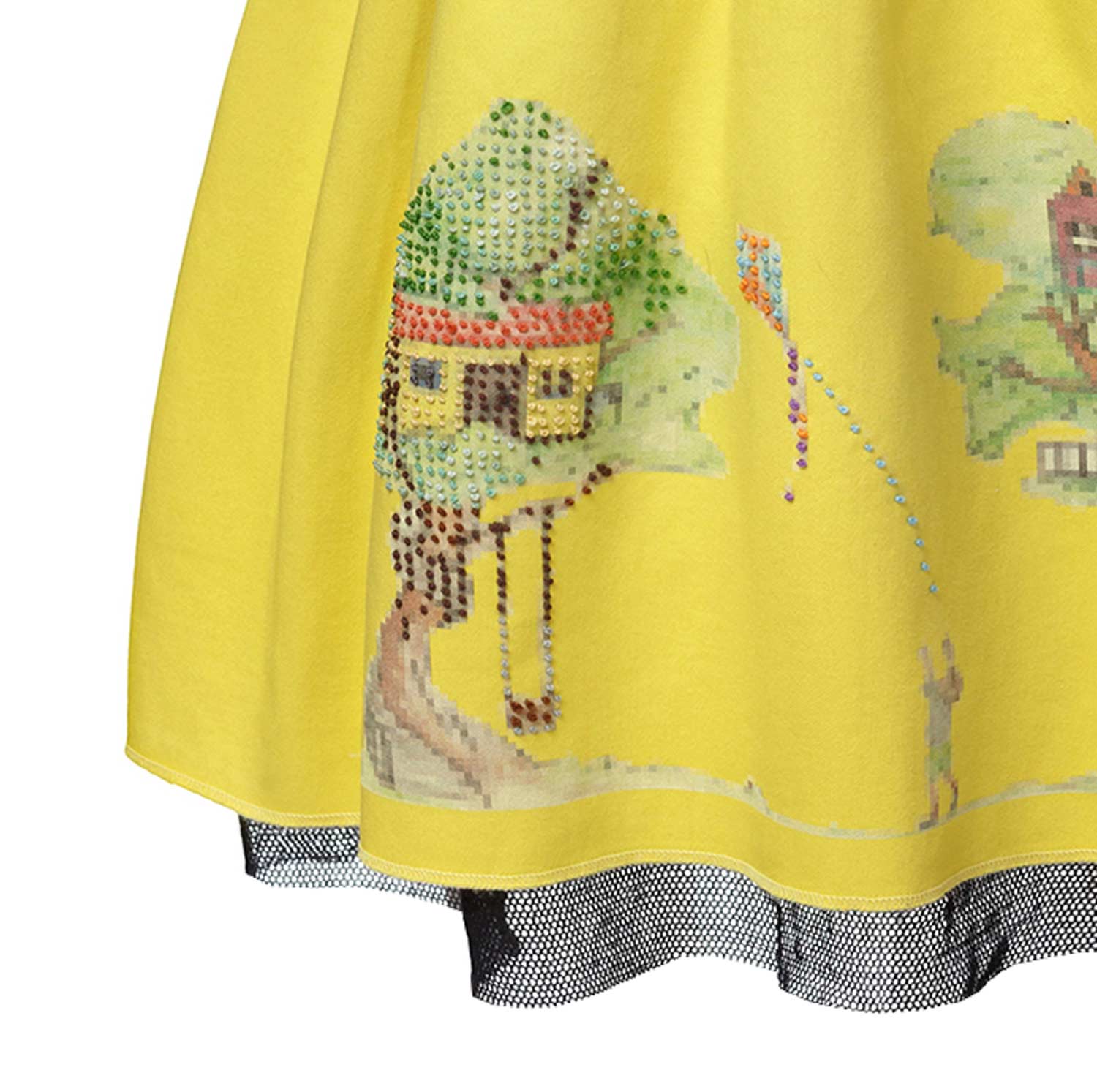 Gelbes besticktes Kleid für Mädchen