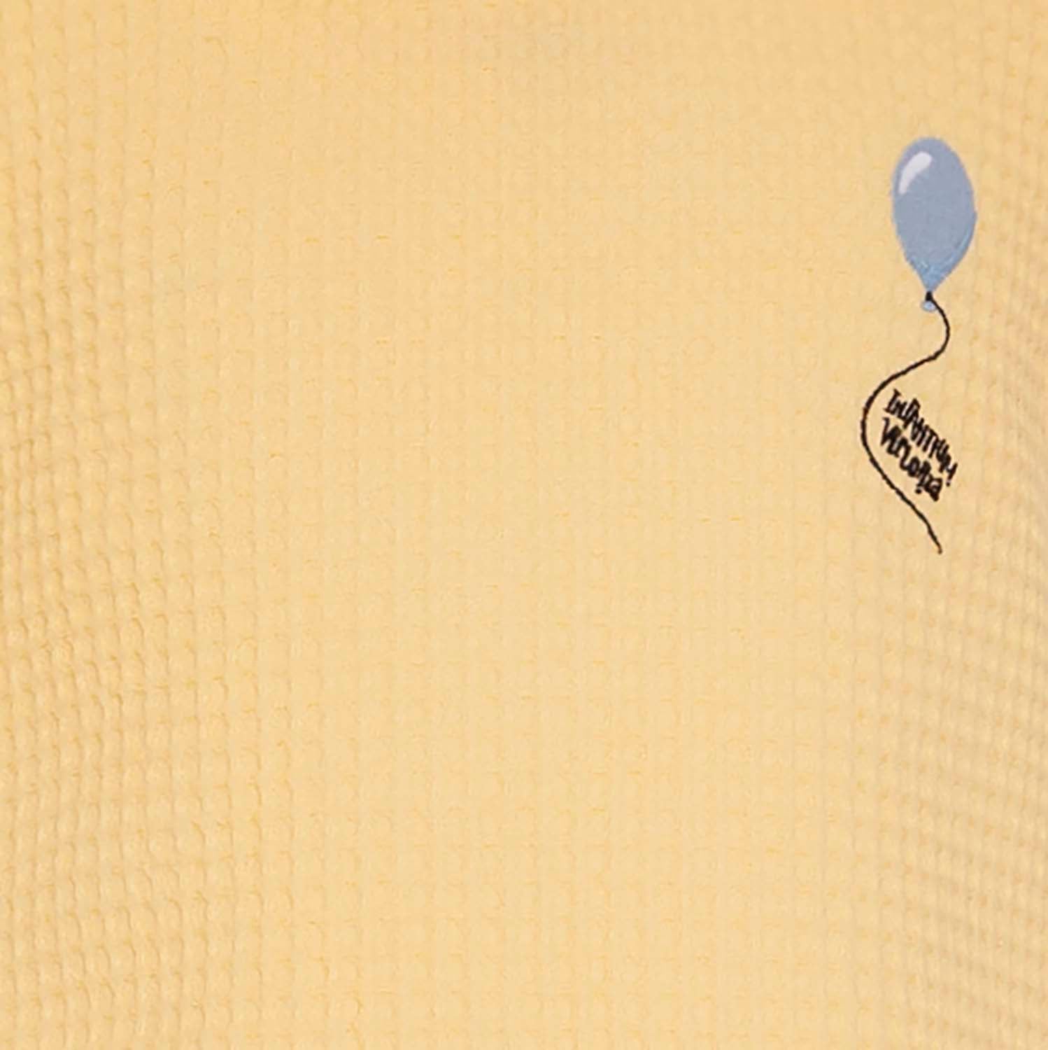 Yellow Waffle Dress with Embroidery for Girls