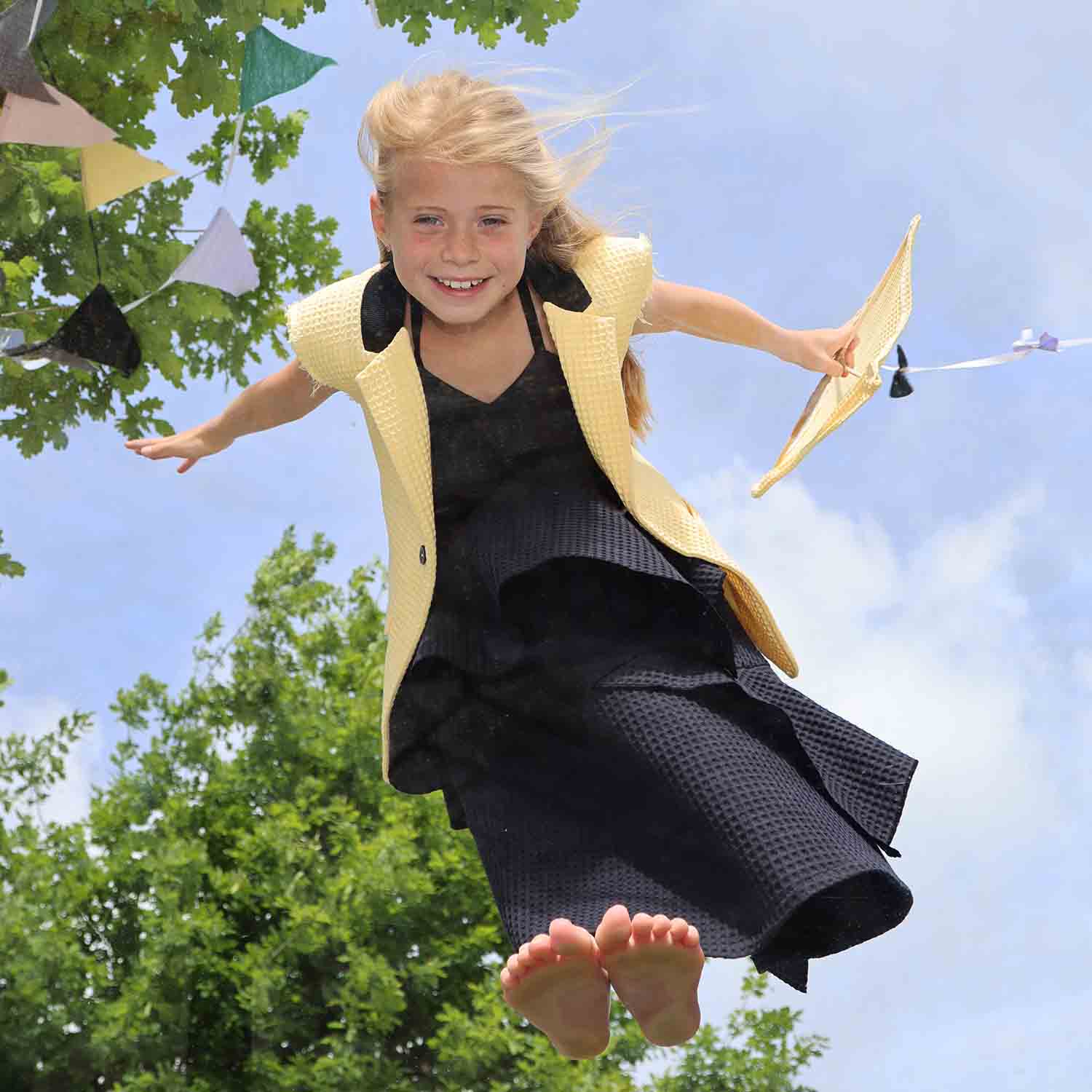 Yellow Cotton Sleeveless Blazer