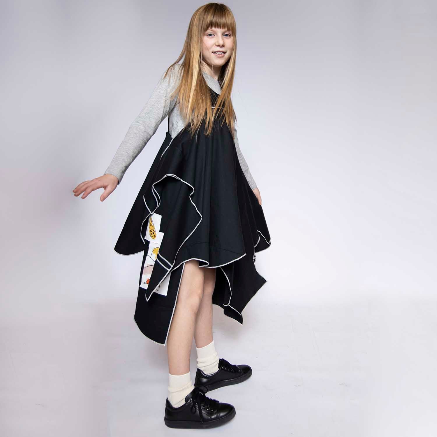 Black Zero-Waste Dress