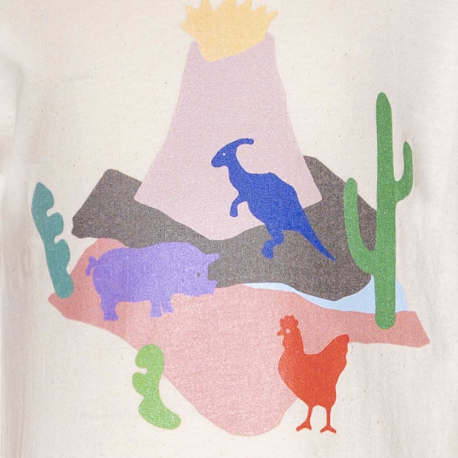 Volcano, Dino and Chick T Shirt