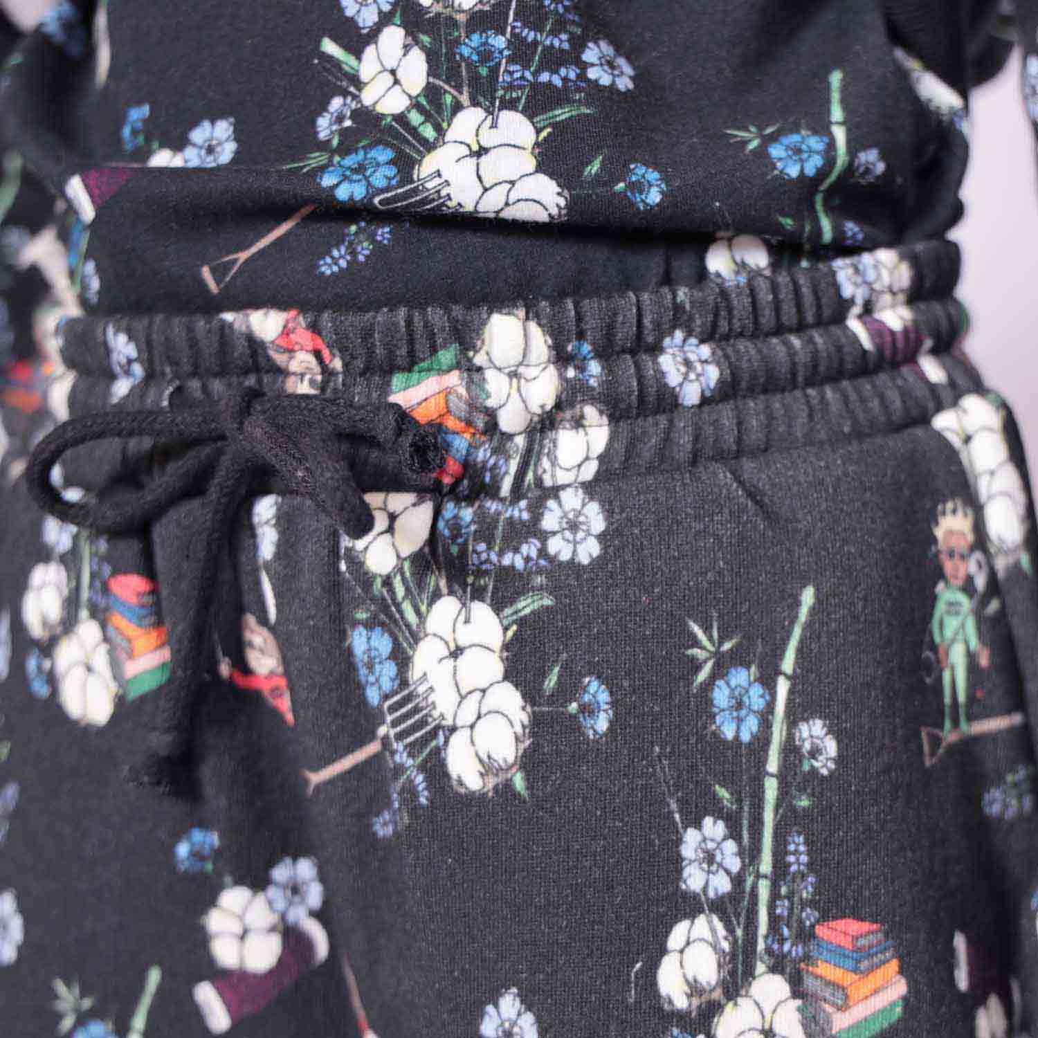 Schwarze Geblümte Babyhose