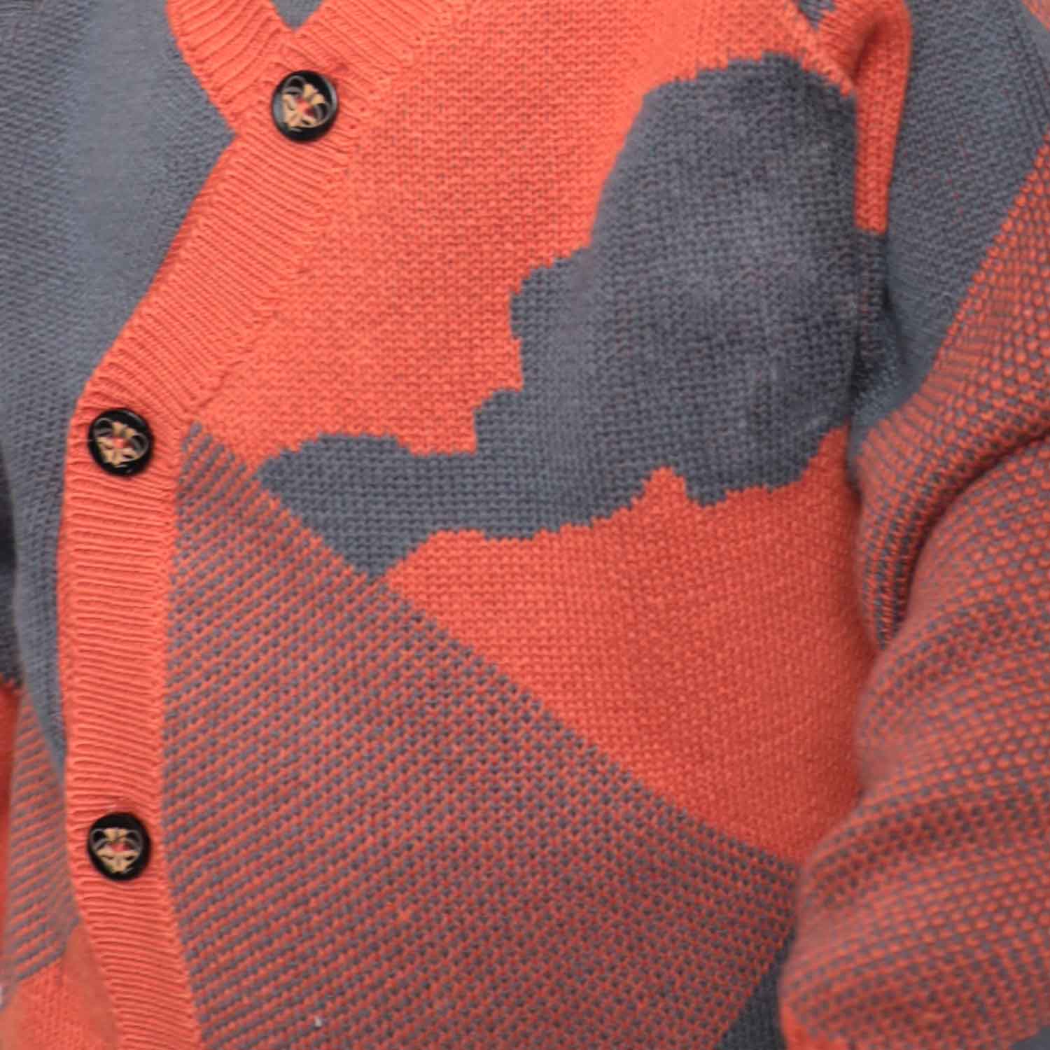 Baby Cardigan in Blue and Orange
