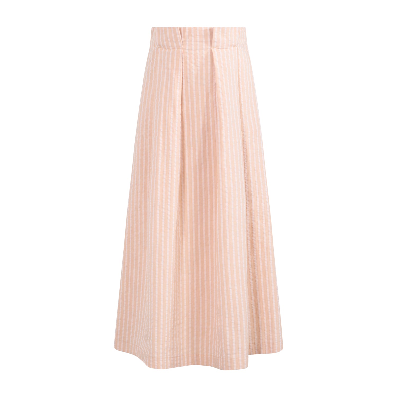 The Maxi Pleat — Orange Hazelnut Seersucker