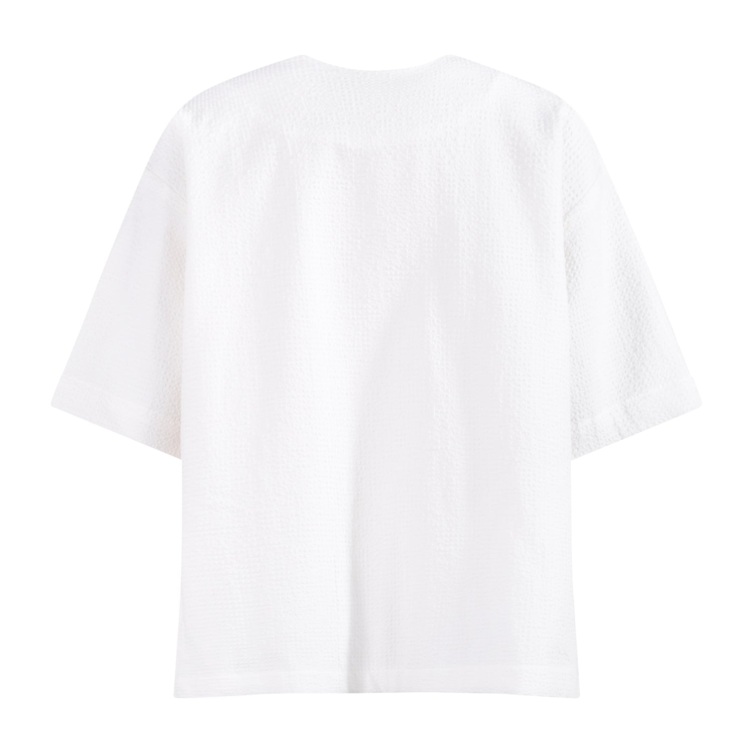 The Woven T-Shirt — White Seersucker