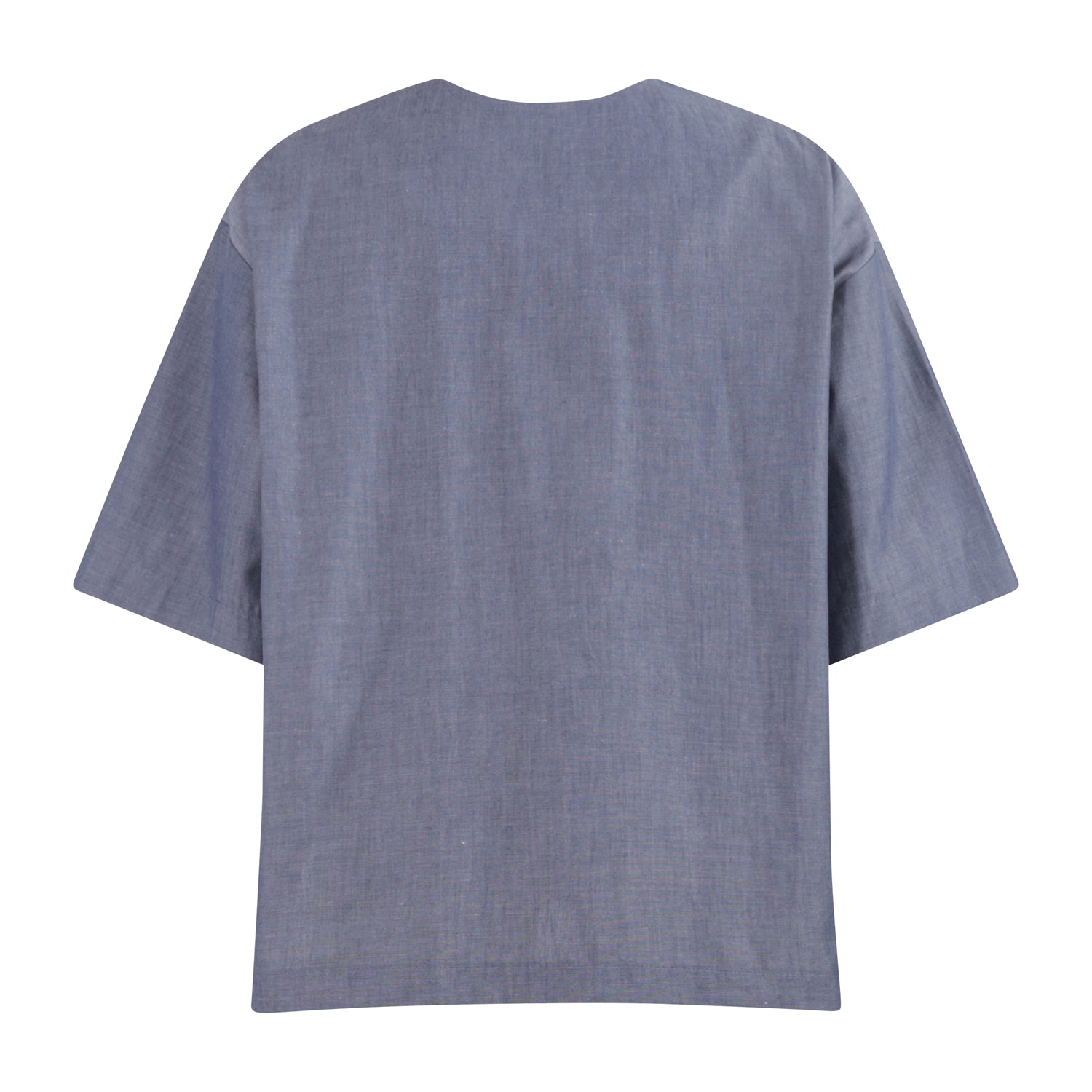 The Woven T-Shirt — Navy Chambray