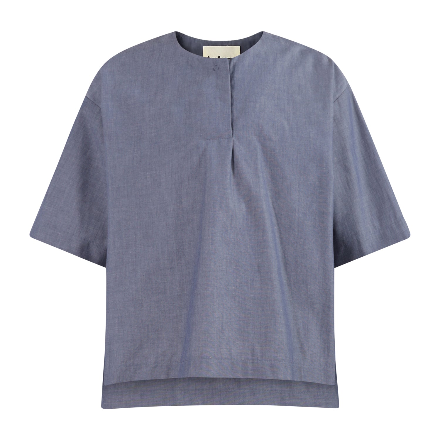 The Woven T-Shirt — Navy Chambray