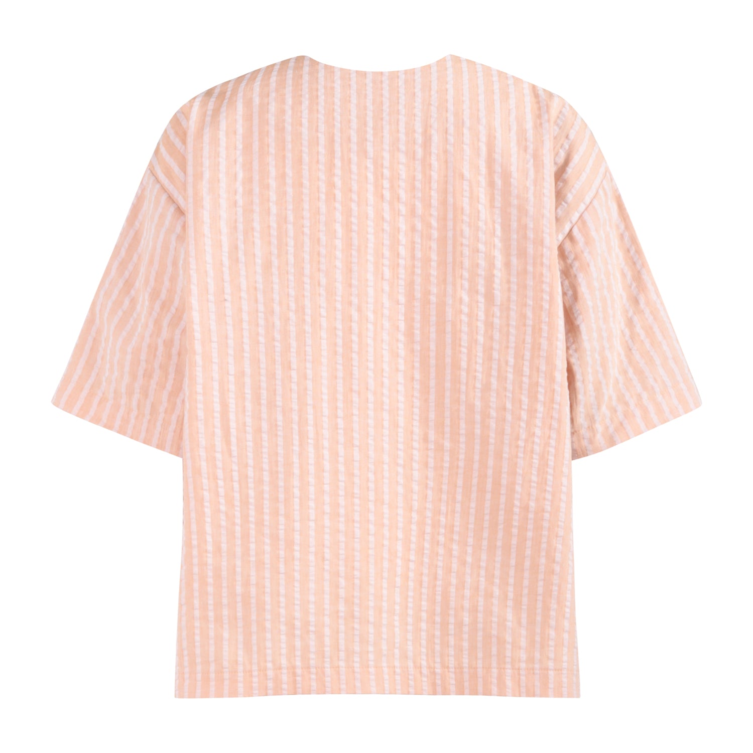 The Woven T-Shirt — Orange Hazelnut Seersucker