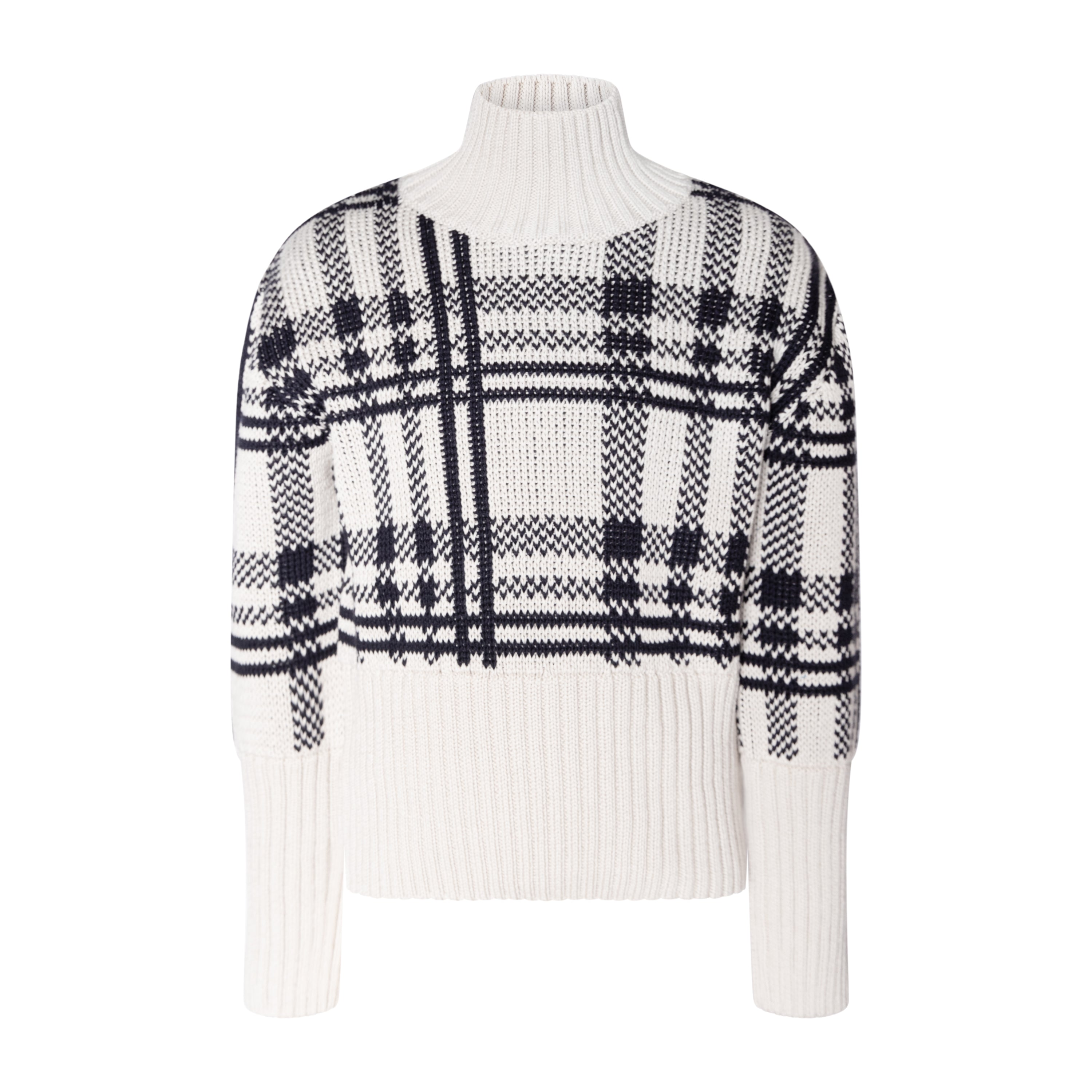 The Sweater — Black Beauty Check, front