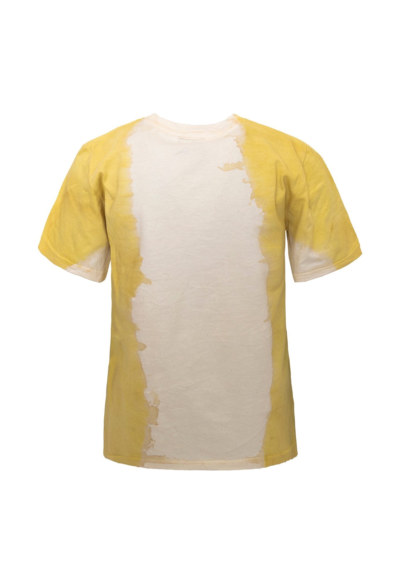 Artisanaal T-shirt voor meisjes en jongens, natuurlijk geverfd met kurkuma en handprint