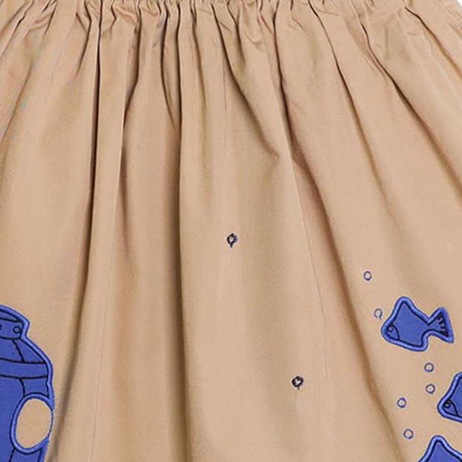 MAGIC MENDING PRELOVED Beige katoenen rok met onderzeeër, 8 jaar