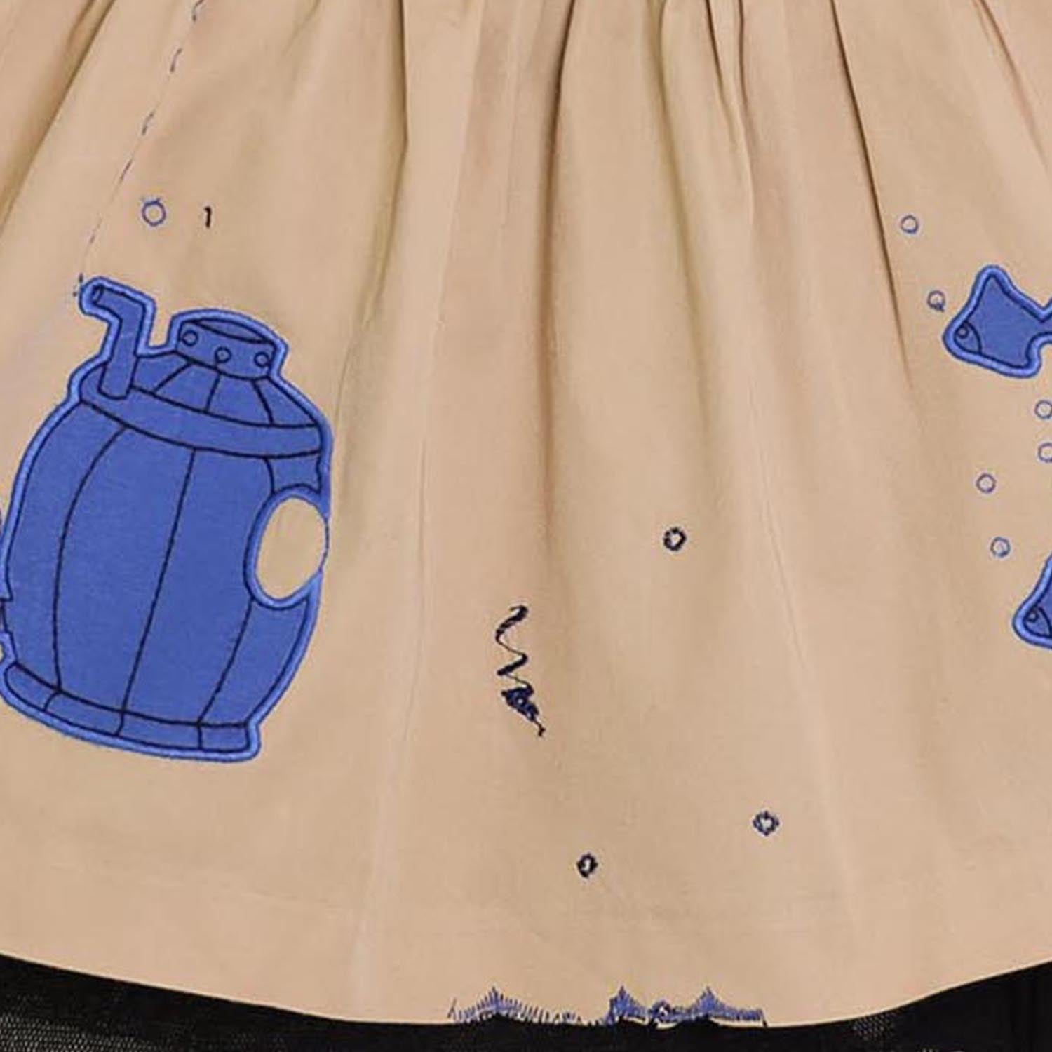 MAGIC MENDING PRELOVED Beige katoenen rok met onderzeeër, 6 jaar
