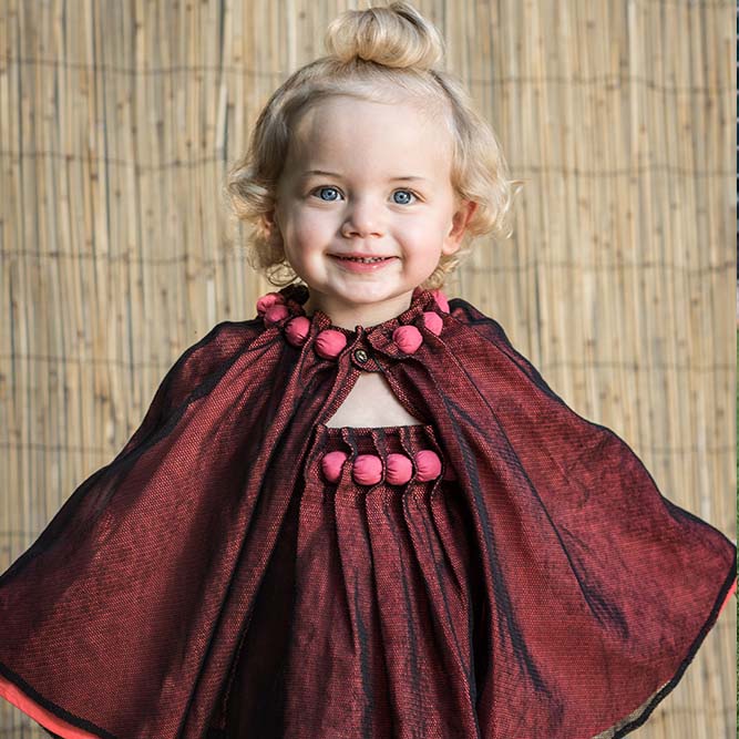 Girls Cape with Cotton Beads and Tulle