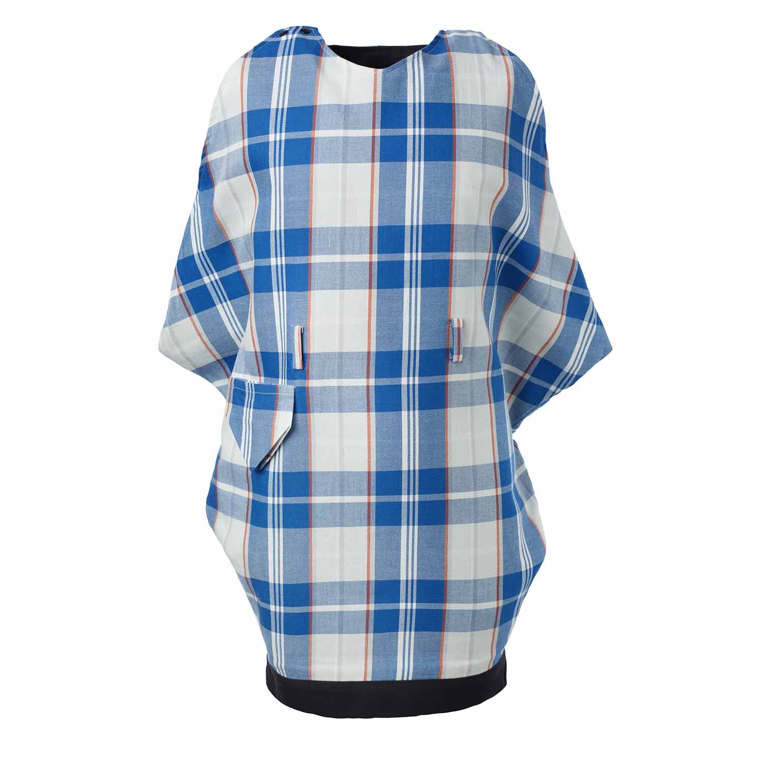 Blue and White Girls Tartan Dress