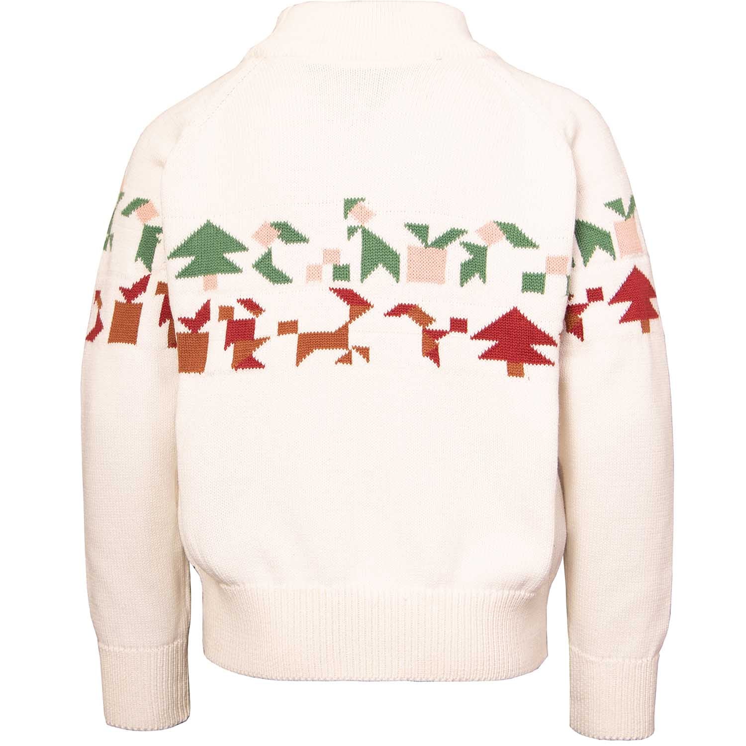 Witte kersttrui voor kinderen met geschenken motief