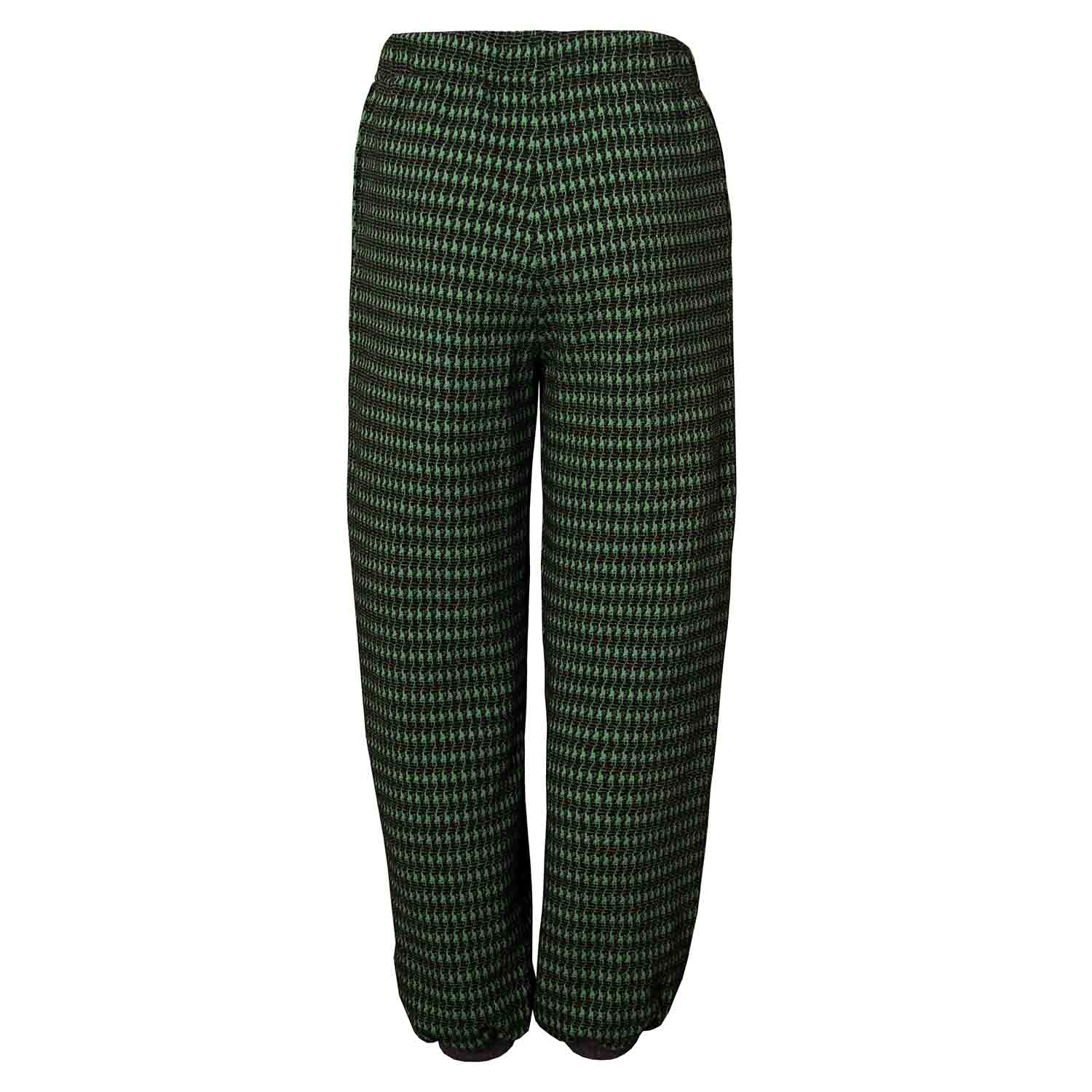 Black and Green pied de poule Kids Pants with Knee Patches
