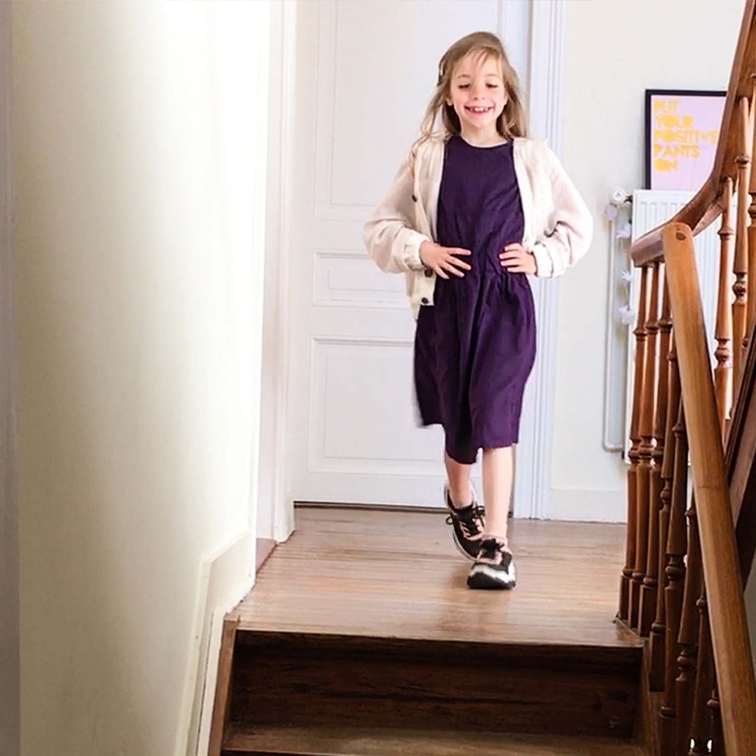 Purple Summer Dress with Pleats
