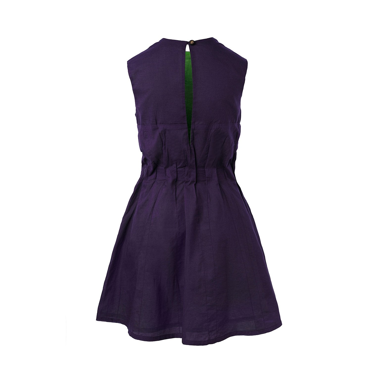 Purple Summer Dress with Pleats