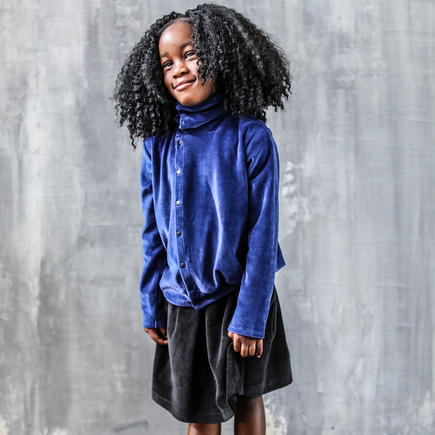 Black Velvet Skirt for Girls