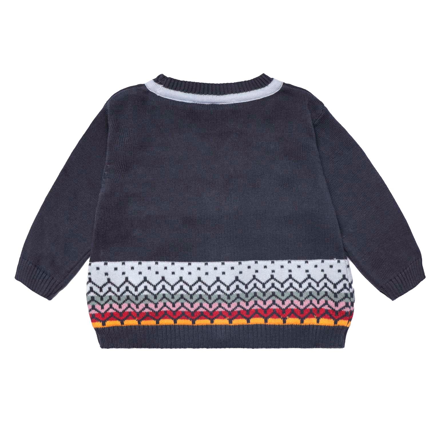 Grey Baby Cardigan with Hand Embroidery