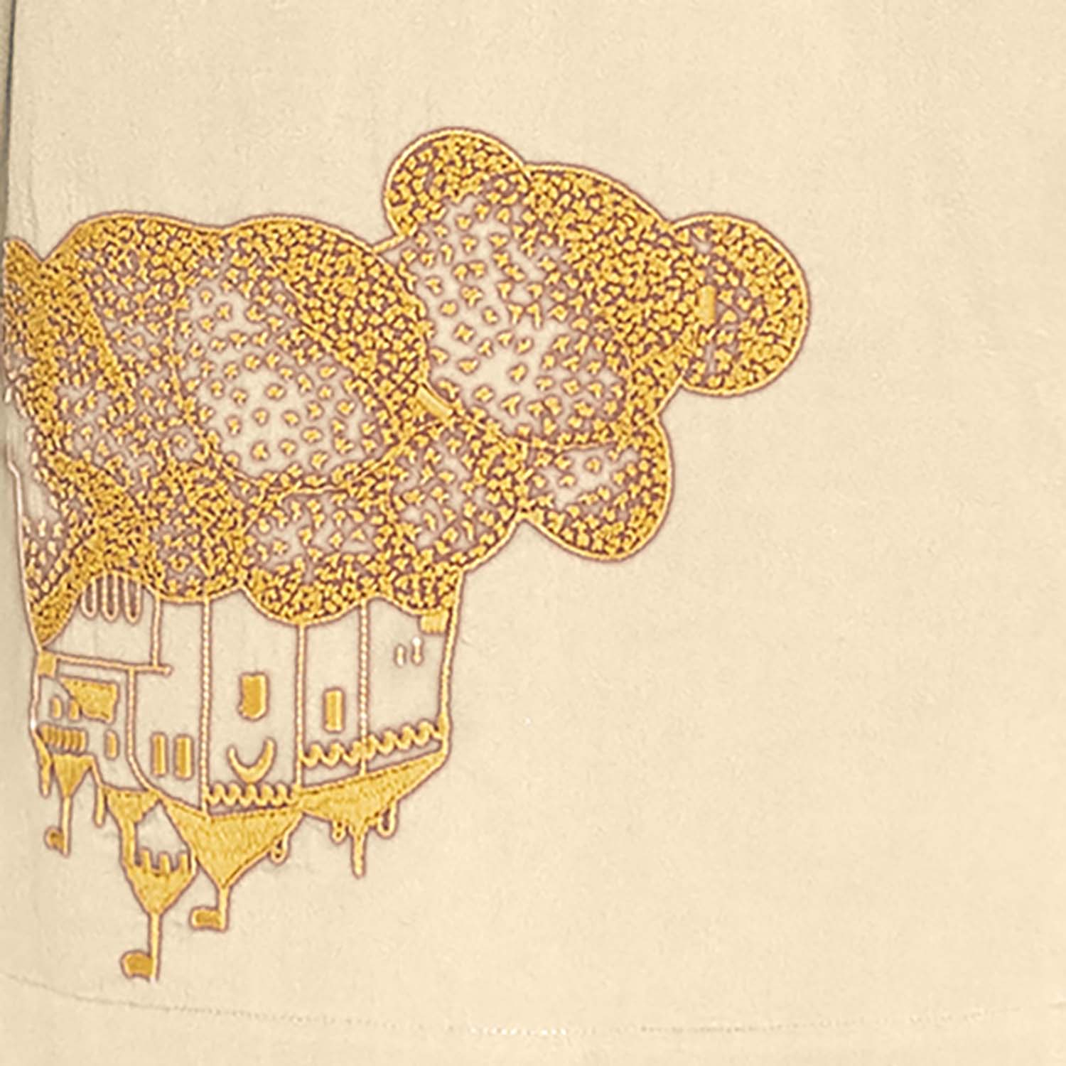 Beige Kindertunika mit goldener Schlossstickerei