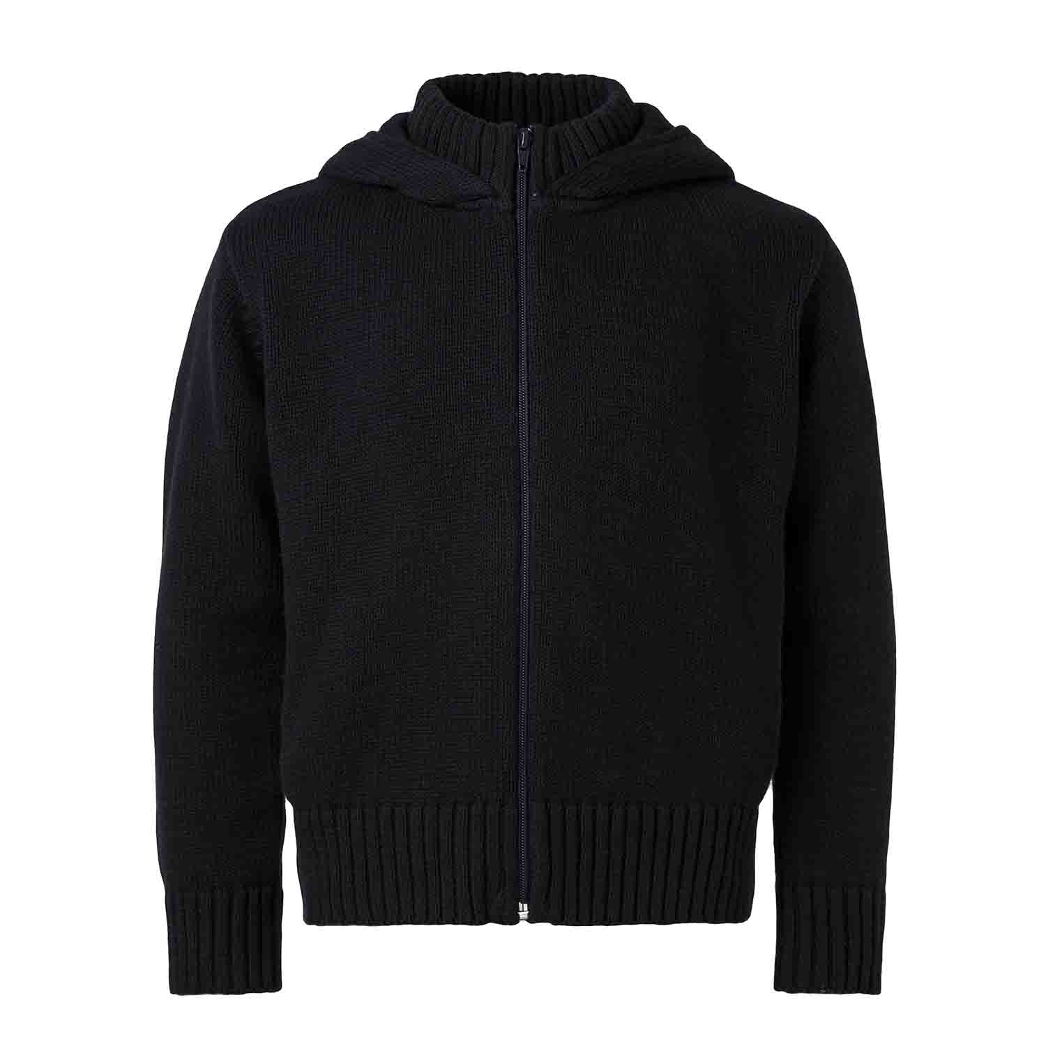 Zwarte gebreide kinderhoodie met orang-oetan
