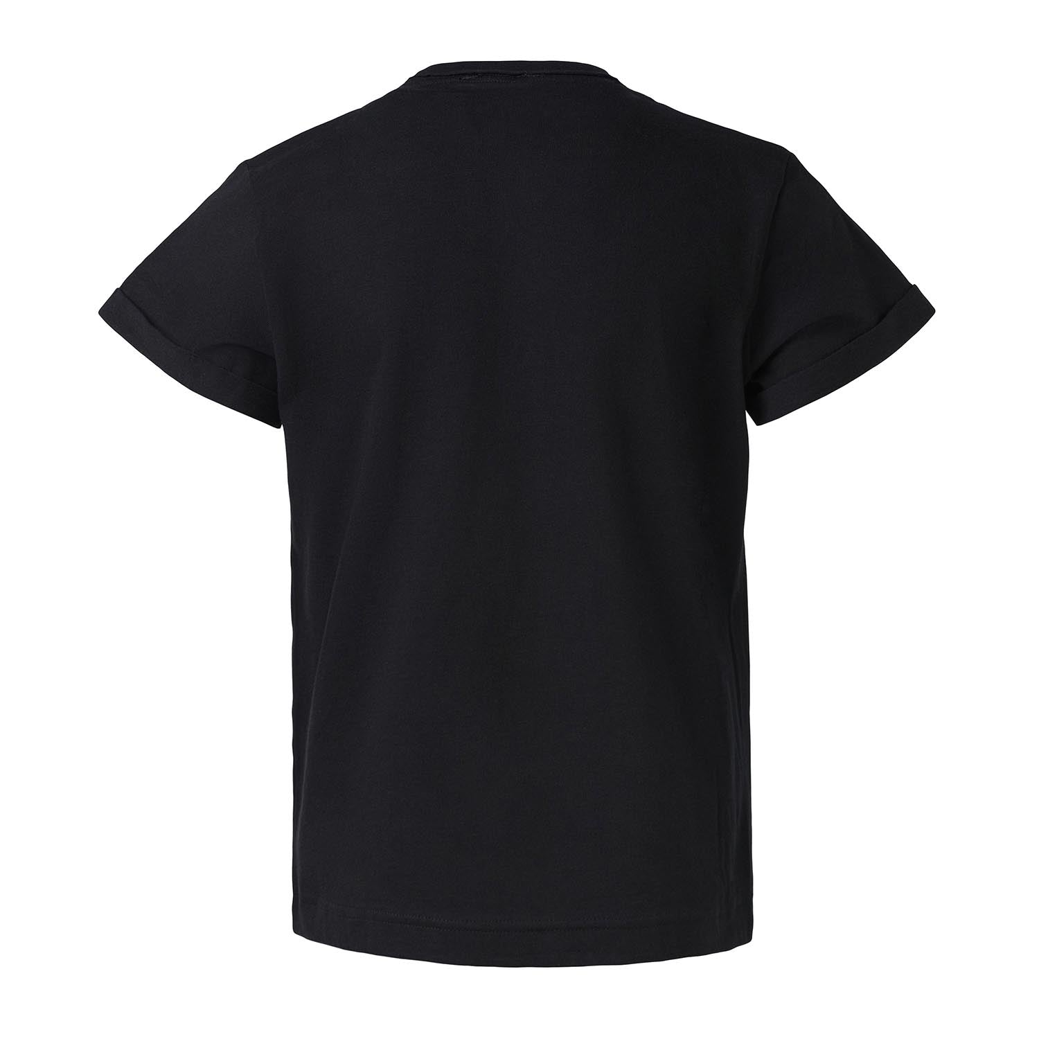 Zwart kinder T-shirt met panda-applicatie
