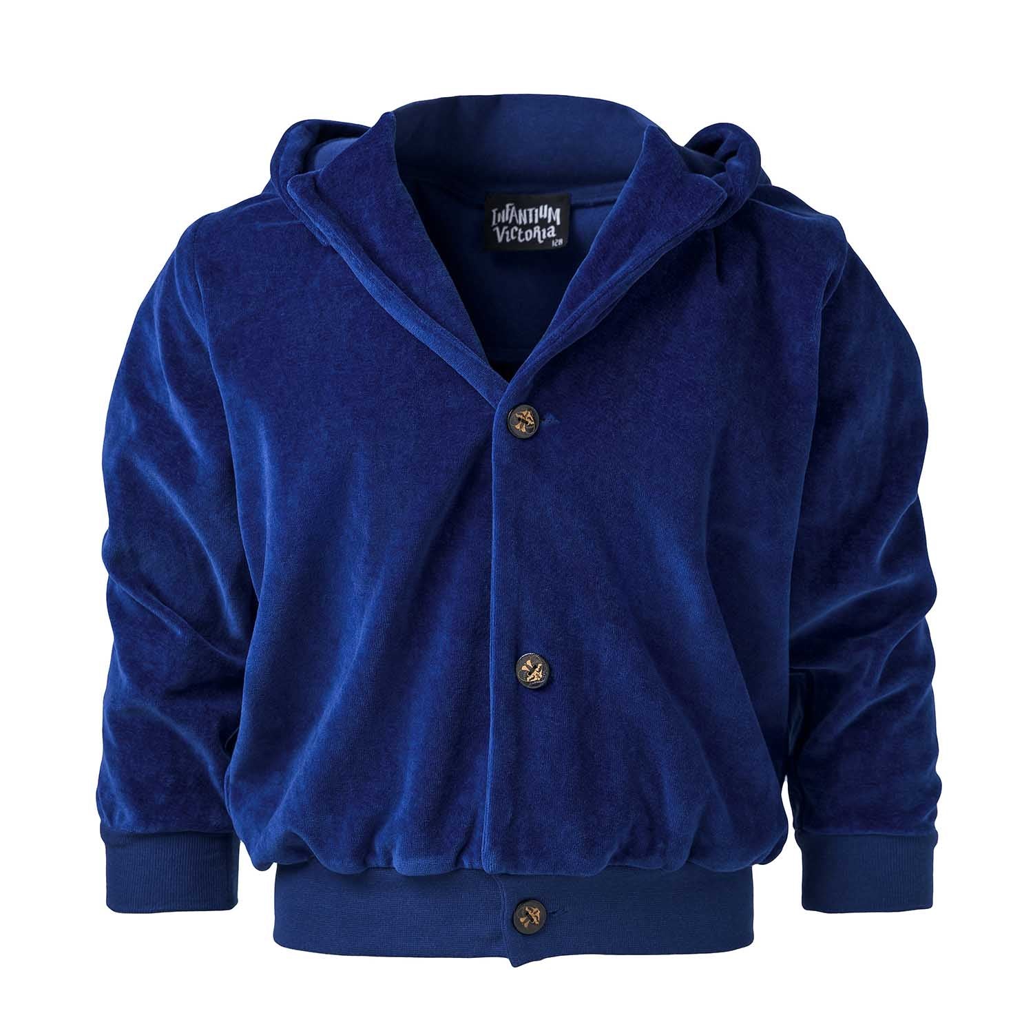 Kids Royal Blue Velvet Hoodie