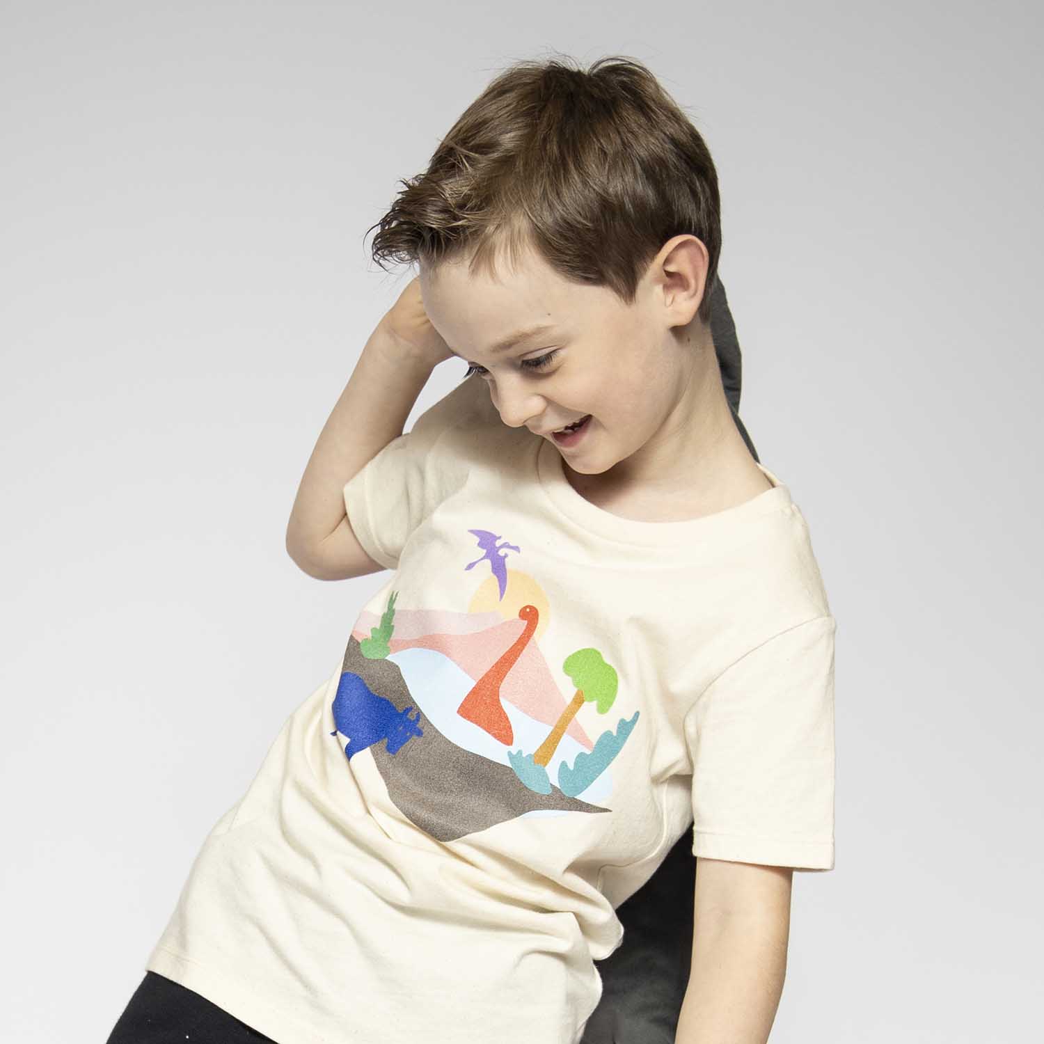 Kids T-Shirt with Dinosaur Print