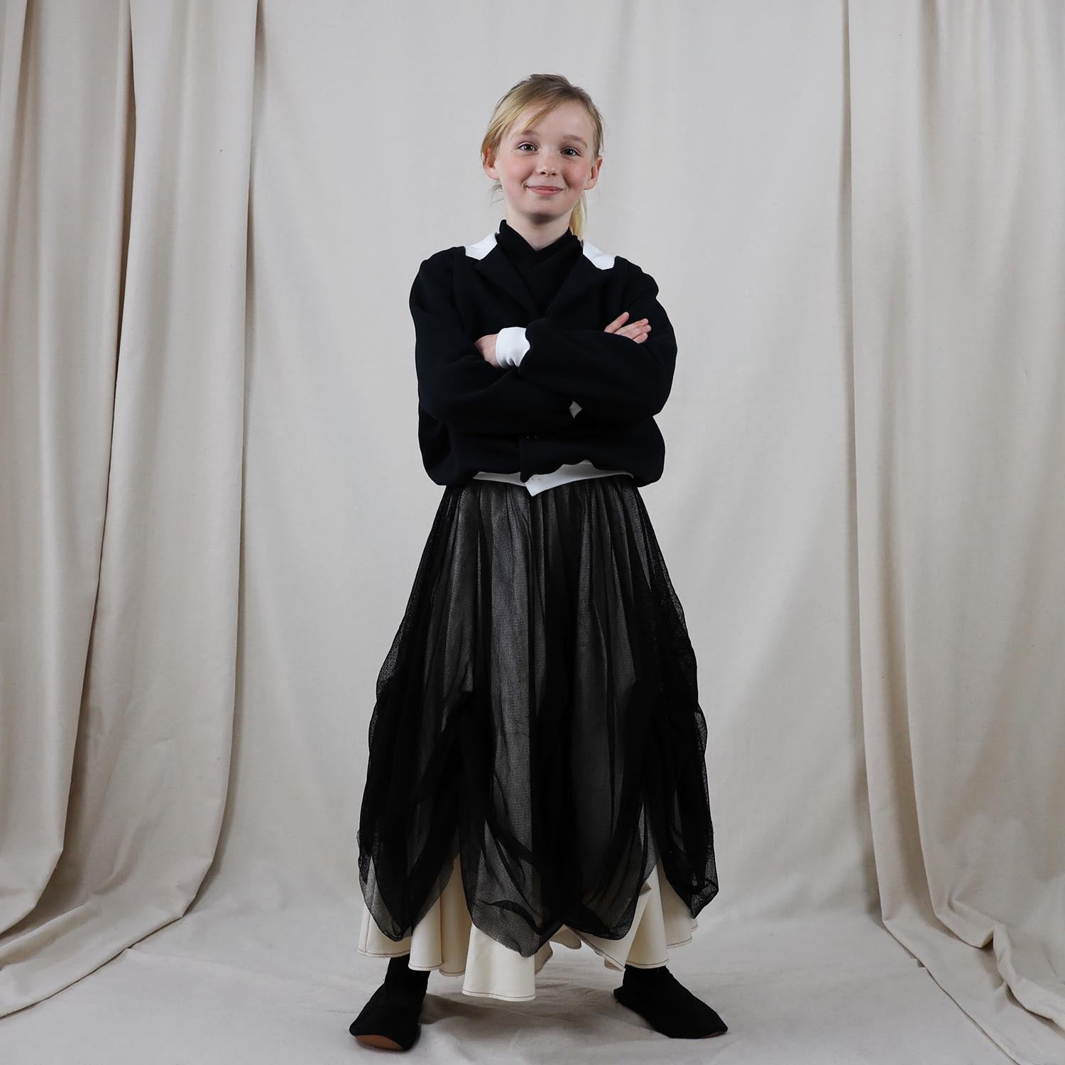 Off-white Maxi Skirt with Tulle