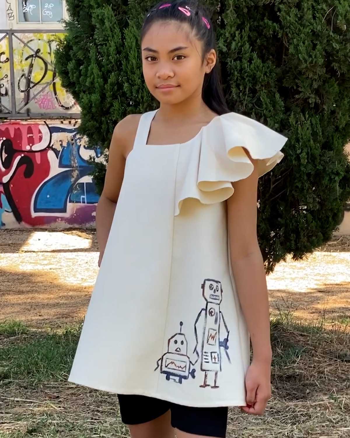 Girls Hand-Painted Mini Dress Limited Edition