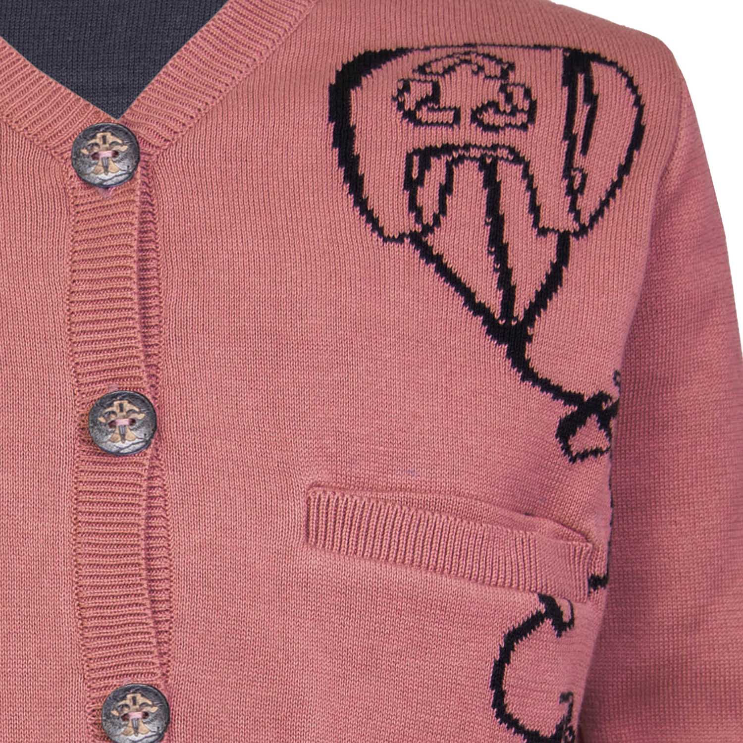 Rosa Strickjacke für Jungen und Mädchen mit Drachen