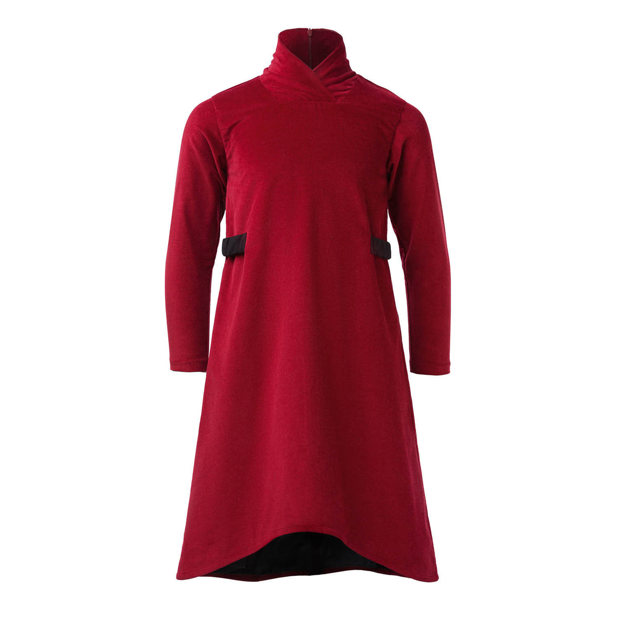 fitted lace wedding dress Red Corduroy Turtleneck Dress