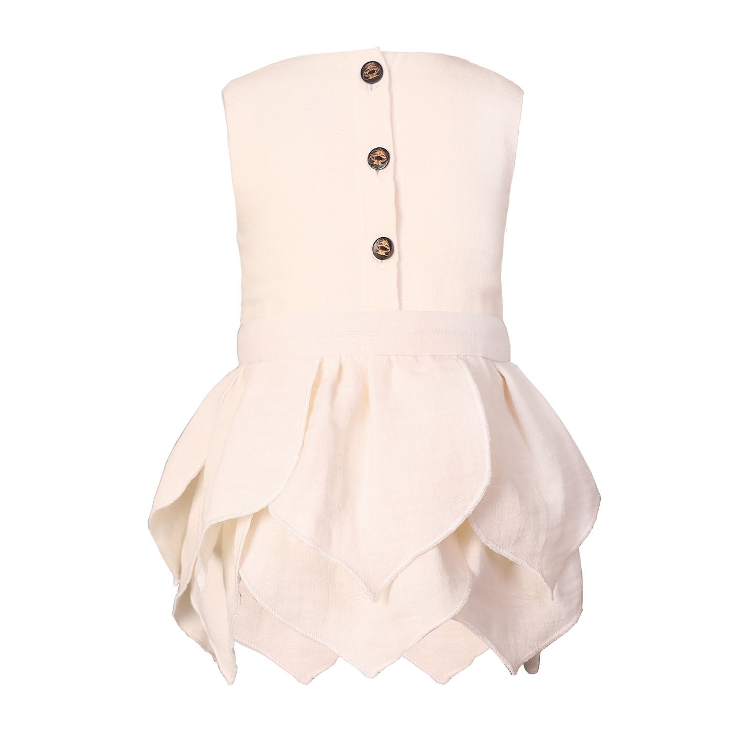 White Baby Dress with Flower Petals