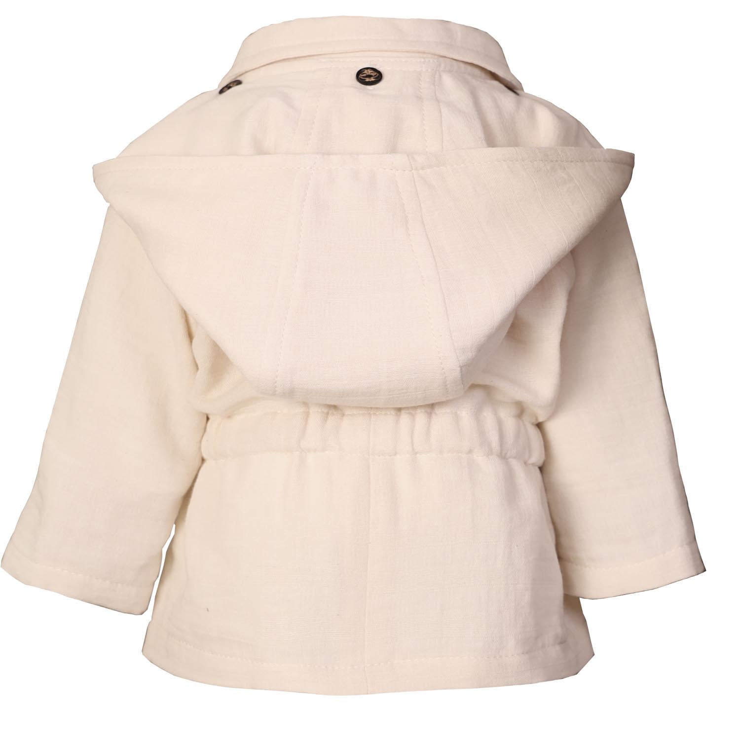 Witte babyjas met capuchon